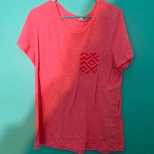 PINK Patterned Pocket T-Shirt